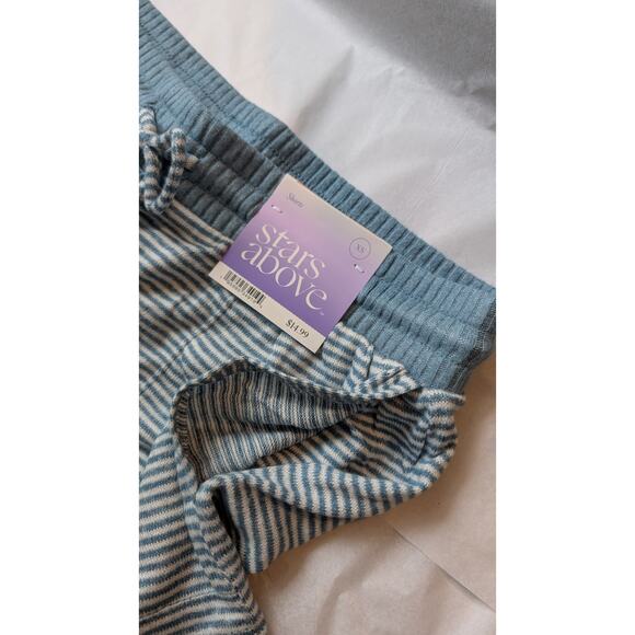 🧷 NWT Stars Above Women's Size XS Blue & White Striped Knit Pajama Sleep Shorts - Picture 2 of 8